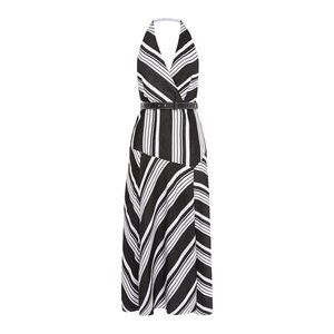 Karen Millen Black and White Striped Halter Dress